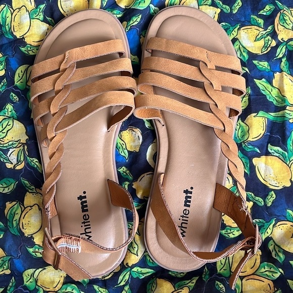 Brand New White Mountain Braided Tan Multi-Strap Gladiator Ankle Strap Sandals - Picture 14 of 15